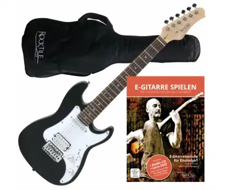 Rocktile Sphere Junior Chitarra Elettrica 3/4 Nera + Scuola di Chitarra Nuovo Arrivo