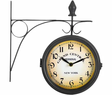 Popolare Stagecaptain BHU-3334 BK Orologio da stazione piccolo con supporto da parete nero