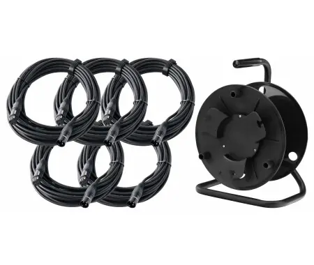 Pronomic Stage XFXM-10 Cavo Microfono XLR 10m Nero Set da 5 con Bobina Solo Oggi
