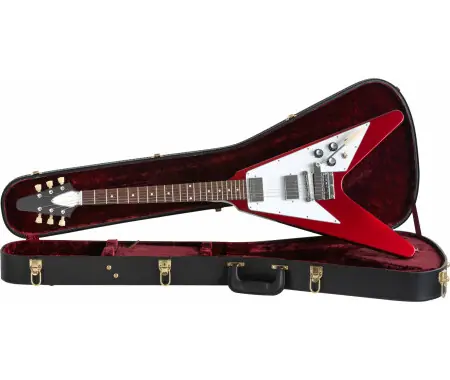 Gibson 1967 Flying V Reissue Maestro Vibrola Sparkling Burgundy Reso Gratuito