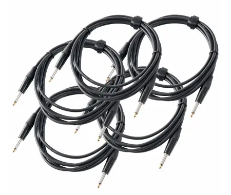 Pronomic Stage INST-3 Cavo Strumento Jack 3m nero Set da 5 Nuova Collezione