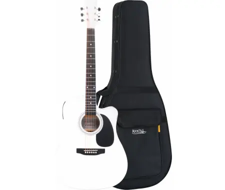 Classic Cantabile WS-10WH-CE Chitarra Western bianca con pickup Set con custodia morbida Direttamente Dal Produttore