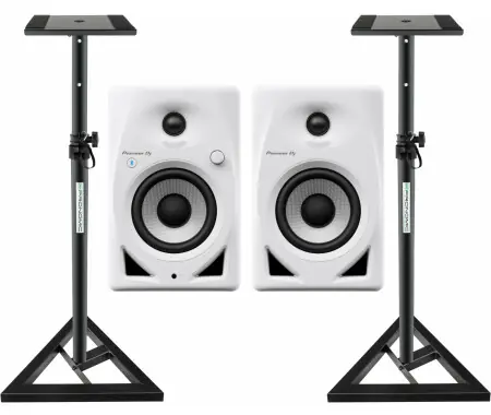 Nuova Collezione Pioneer DJ DM-40D-BT Monitor da Studio 4" Coppia bianca Set