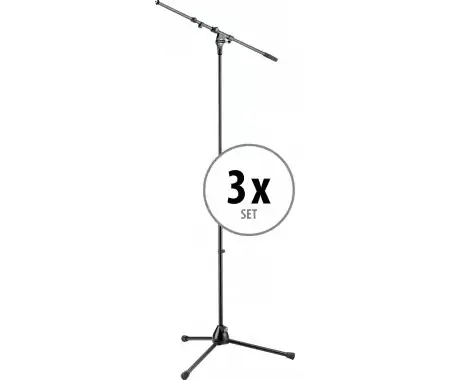 K&M 210/9 Supporto Microfono Nero Set da 3 Prezzo Ridotto
