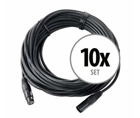 Occasione Pronomic Stage XFXM-20 Cavo Microfono XLR 20 m Nero Set da 10
