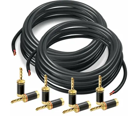 Scelto Dai Clienti Cavo per Altoparlanti Pronomic con Connettori Banana Cavi Cavi 10m Set da 2