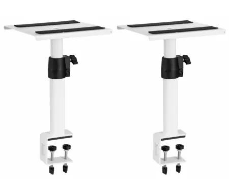 Acquista Ora Omnitronic TMO-2 Supporto Monitor Bianco Set da 2