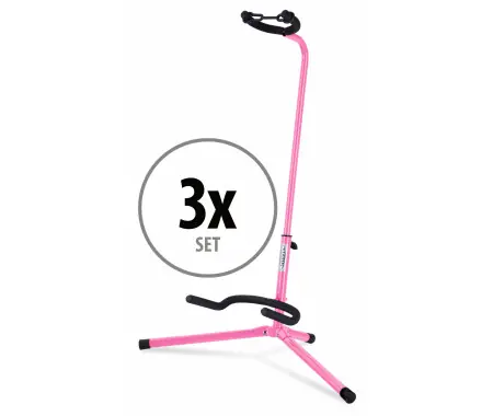 Novità Classic Cantabile GS-30 PK Supporto per Chitarre (leggero) Rosa Set da 3