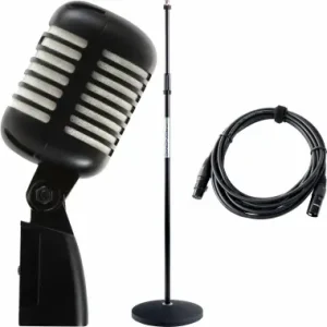 Spedito Oggi Pronomic DM-66BK/WH Elvis microfono dinamico nero/bianco SET