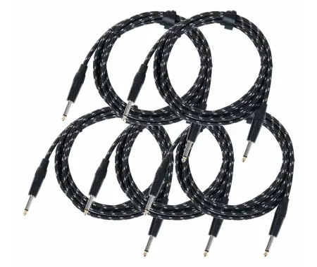 Pronomic Stage INST-3T Cavo per Strumenti Jack 3m Tessuto Set da 5 Compra Oggi Stesso