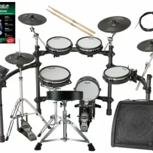Occasione Imperdibile NUX DM-8 E-Drumset Completo con Monitor, Sgabello, Scuola, Cavo e Bacchette