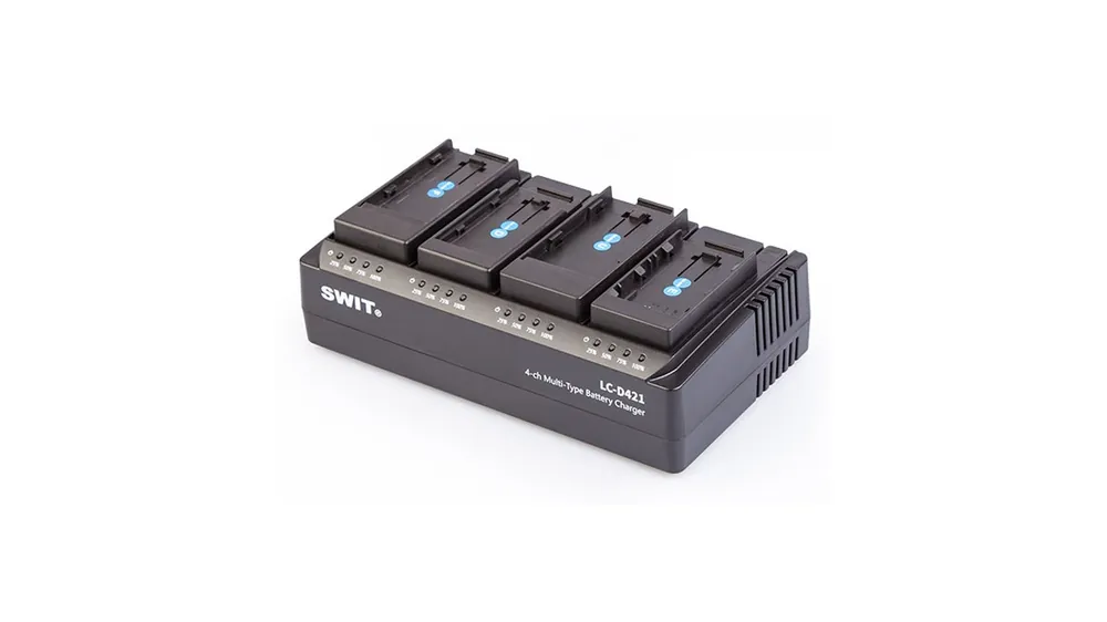 SWIT LC-D421C Caricabatterie per 4 batterie per batterie Canon tipo BP con piastre intercambiabili (kit con 4 piastre) Compra Adesso