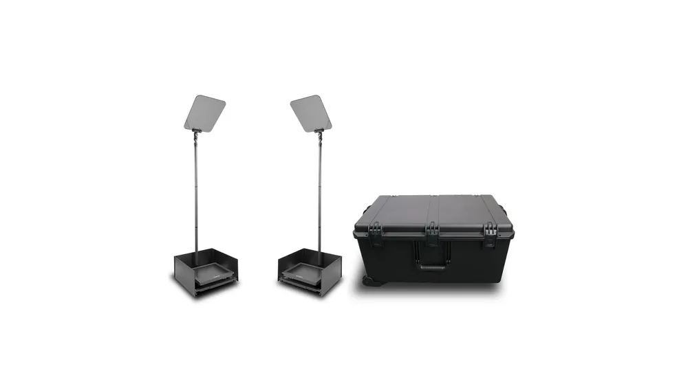 Compra Oggi Stesso Prompter People PRO-SP15PHBKIT-CARB téléprompteur présidentiel StagePro 15 pouces haute luminosité 1000 nits avec mât en fibre de carbone – lot de 2 avec mallette de transport