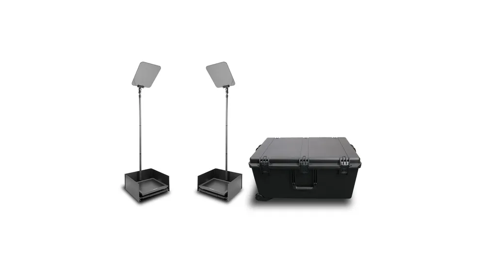 Compra Adesso Prompter People PRO-SP17PHBKIT-CARB téléprompteur présidentiel StagePro 17 pouces à haute luminosité 1000 nits avec mât en fibre de carbone – lot de 2 avec mallette de transport