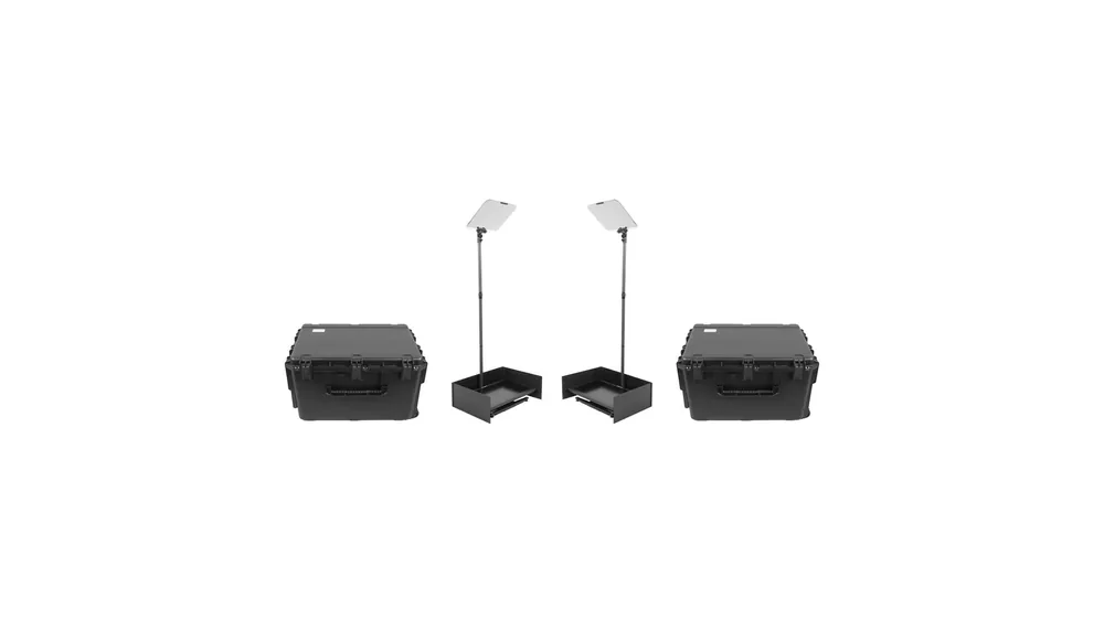 Prompter People PRO-SP19P2HBKIT-CARB StagePro 19″ 1000 NIT High Brightness Presidential Teleprompter mit Kohlefaserstab – 2er Set mit 2 Koffern Offerta Del Giorno