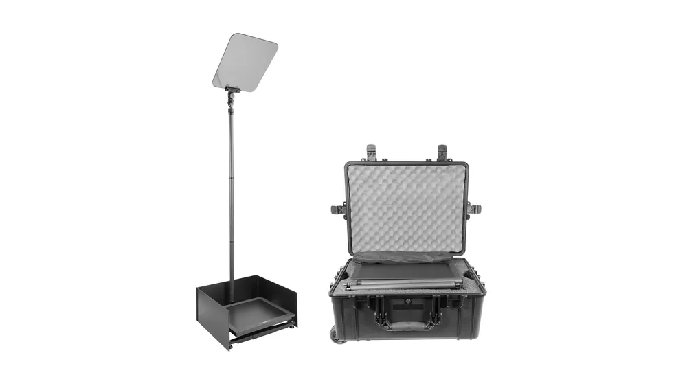 Sconto Prompter People PRO-SP24HBS-CARB_KIT StagePro 24″ 1000 NIT Téléprompteur présidentiel haute luminosité avec mât en fibre de carbone – kit avec housse