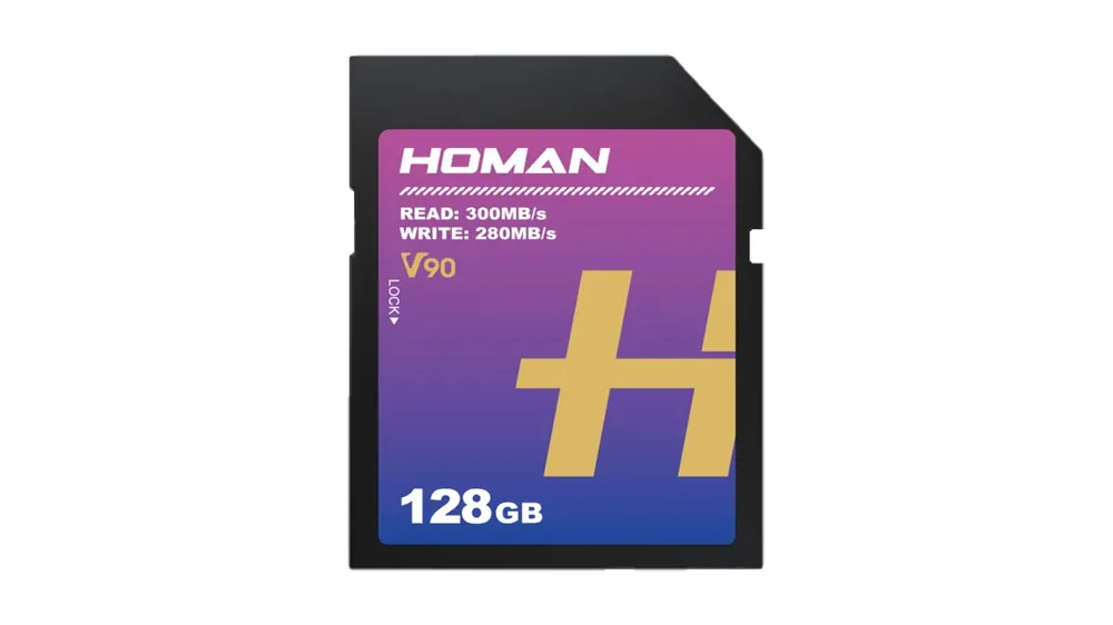 Carte mémoire SD UHS-II V90 HOMAN 128 Go – R300MB/s W280MB/s Di Tendenza