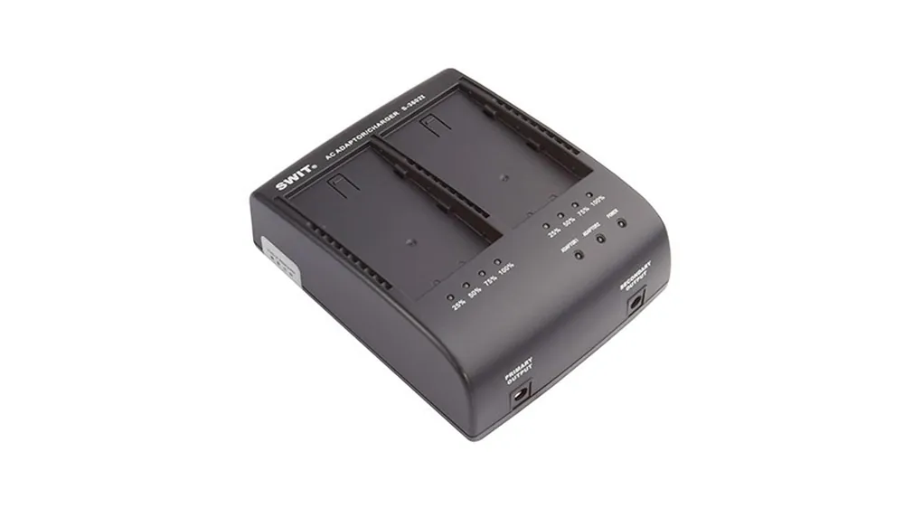 Caricabatterie doppio Swit S-3602I con adattatore per batterie JVC SSL Nuova Collezione