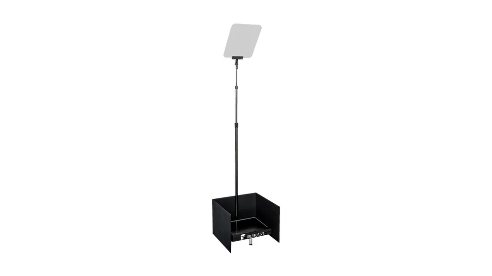 Novità Telescript PRS-190-SDI-CC Public Speaking Teleprompter de alta luminosidad de 19″ y 1000 NIT con entradas SDI/SDI loop/HDMI/VGA/Analog – juego de 2 con flight case