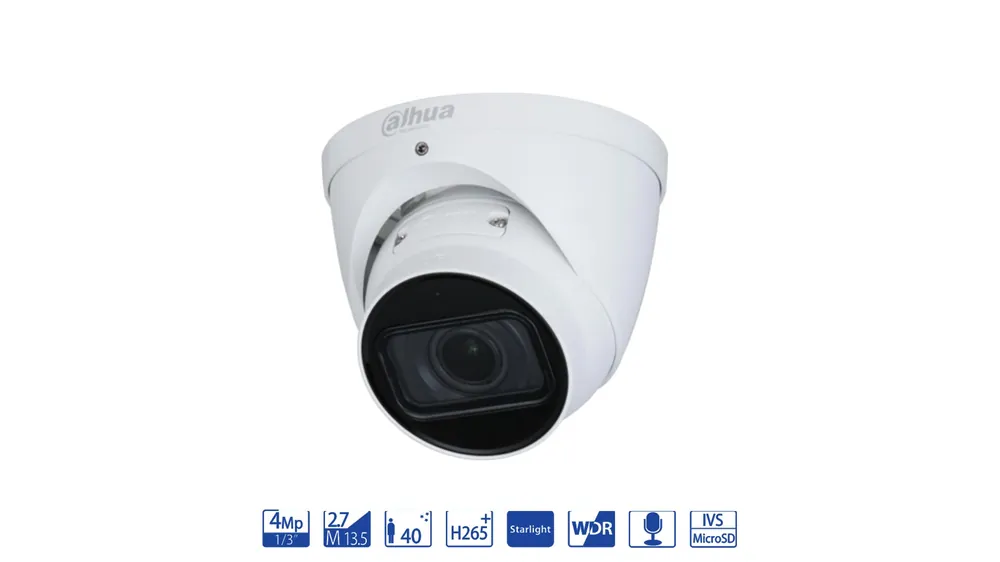 Cámara de vigilancia Dahua Eyeball IP 4MP 2,7-13,5mm con AI WizSense – IPC-HDW3441T-ZS-S2 Ultimissimo Modello