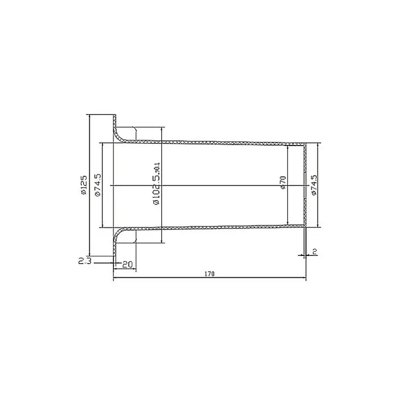 PTD75L170H - Tubo in polistirene - 75x170mm Spedizione Espresso