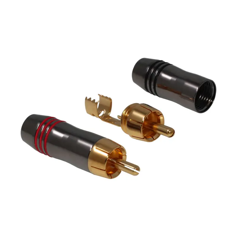 RC03 - Coppia Connettori RCA Placcati Oro - Cavo Ø 6.0mm - Serraggio a saldatura Promozione Esclusiva