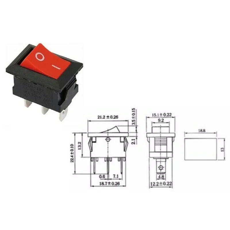 Prezzo Ridotto MINI INTERRUTTORE DEVIATORE A BILANCIERE ON - OFF A 3 CONTATTI ROSSO