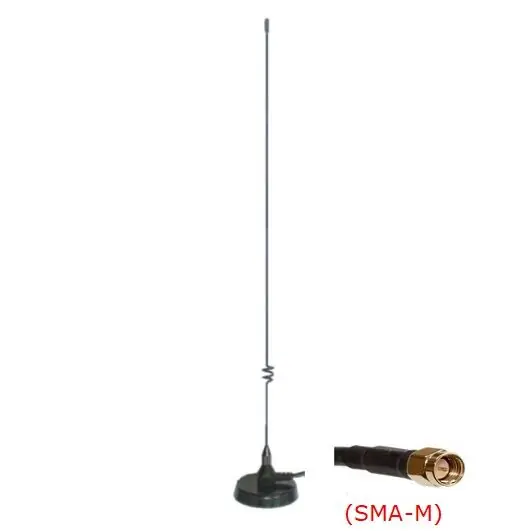 Prezzo Conveniente ANTENNA VEICOLARE BIBANDA CON BASE MAGNETICA 144-430 MHz VHF UHF SMA-M TIPO MR-77
