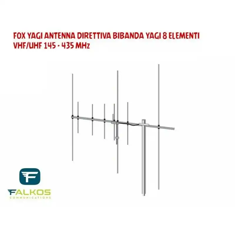 Quantità Limitata FOX YAGI ANTENNA DIRETTIVA BIBANDA YAGI 8 ELEMENTI VHF/UHF 145 - 435 MHz