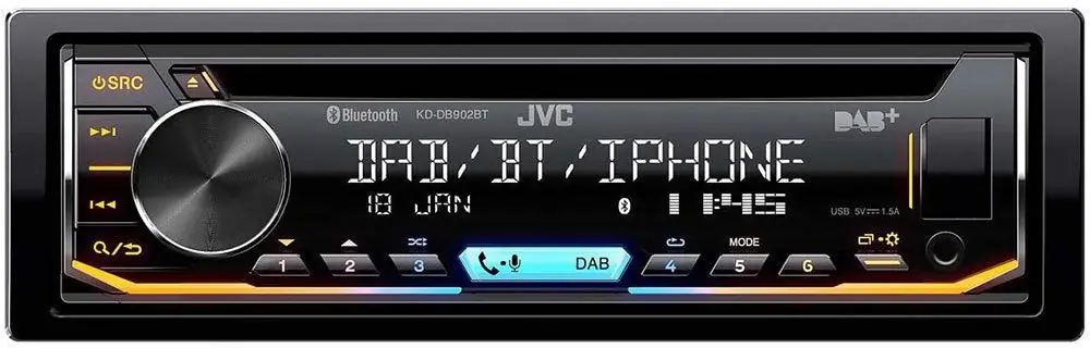 JVC KD-DB902BT autoradio 1 DIN con DAB+, Bluetooth, Spotify CD / USB / AUX-IN / iOS Solo Oggi