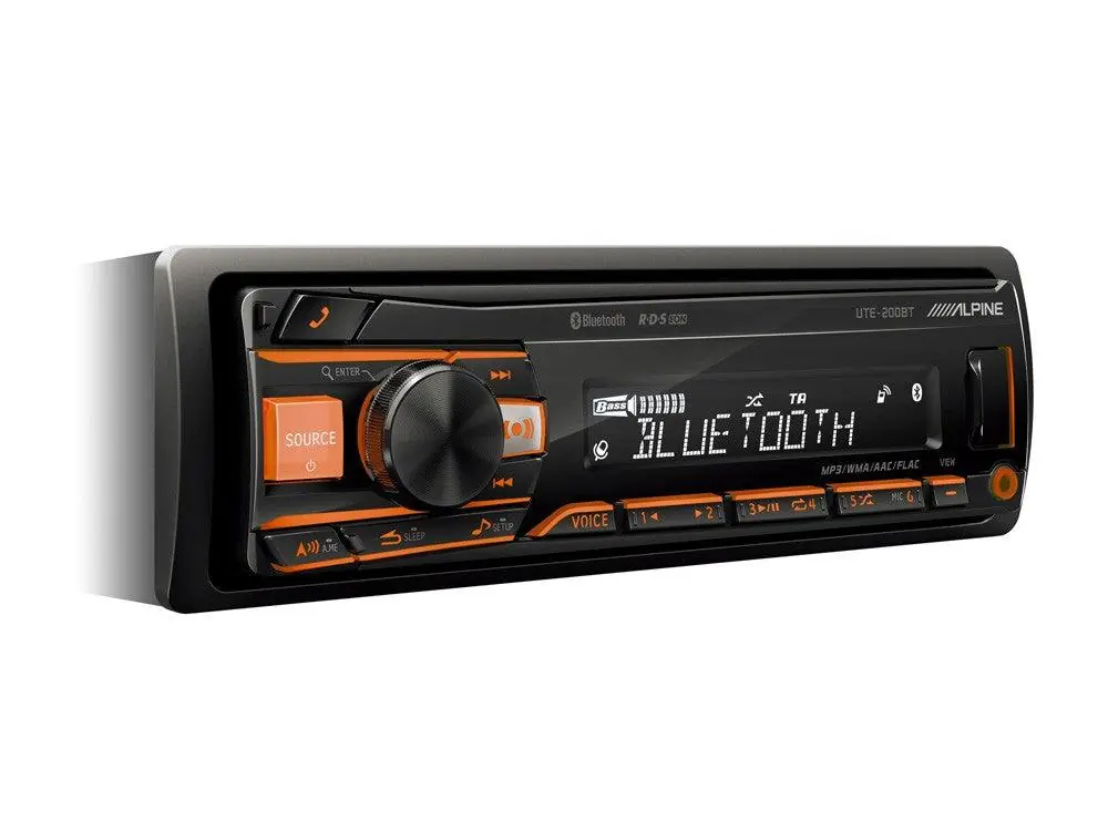 A Buon Prezzo Alpine UTE-200BT Autoradio 1 Din USB/AUX FLAC MP3/WMA/AAC Bluetooth Compatibilità Android e iOS