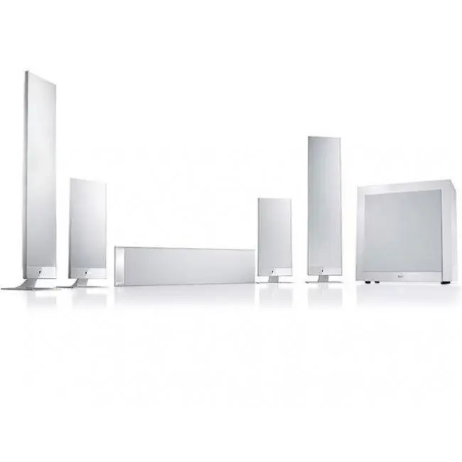 KEF T205 WHITE Sistema Home Theater 5.1 (2x T301 + 2x T101 + T301C + T2 Subwoofer attivo) Nuova Collezione