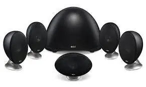 KEF E305 BK Sistema Home Theater 5.1. tecnologia Uni-Q con Sub Amplificato. Ultima Occasione