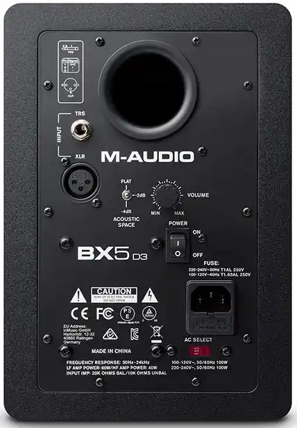 Ultime Pezzi M-AUDIO BX5-D3 STUDIO MONITOR NEARFIELD BIAMPLIFICATO 100 WATT CON WOOFER KEVLAR 5" + TWEETER SETA 1"