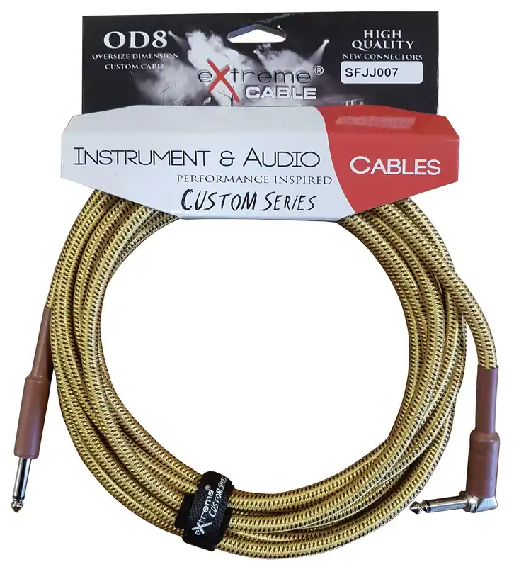Prezzo Di Fabbrica EXTREME SFJJ007/3M CAVO AUDIO JACK DRITTO-ANGOLO COTONATO BEIGE OD8 SERIE CUSTOM PER STRUMENTI LIVE STUDIO 3 METRI
