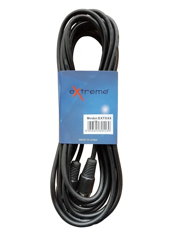 EXTREME CAVO MICROFONO/CASSE 5 METRI 1 CONNETTORE XLR MASCHIO 1 FEMMINA CAVO MICROFONICO 6.5MM Esclusivo