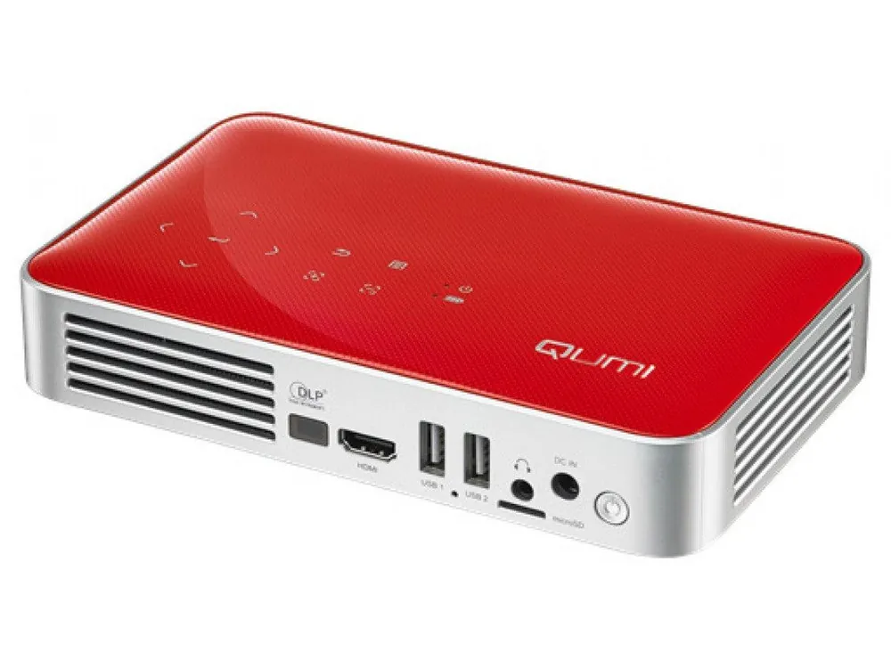 VIVITEK Qumi Q38 Videoproiettore WiFi Tascabile LED DLP 1080p, 1.920x1.080, batteria integrata 12.000 mA - ROSSO Reso Gratuito