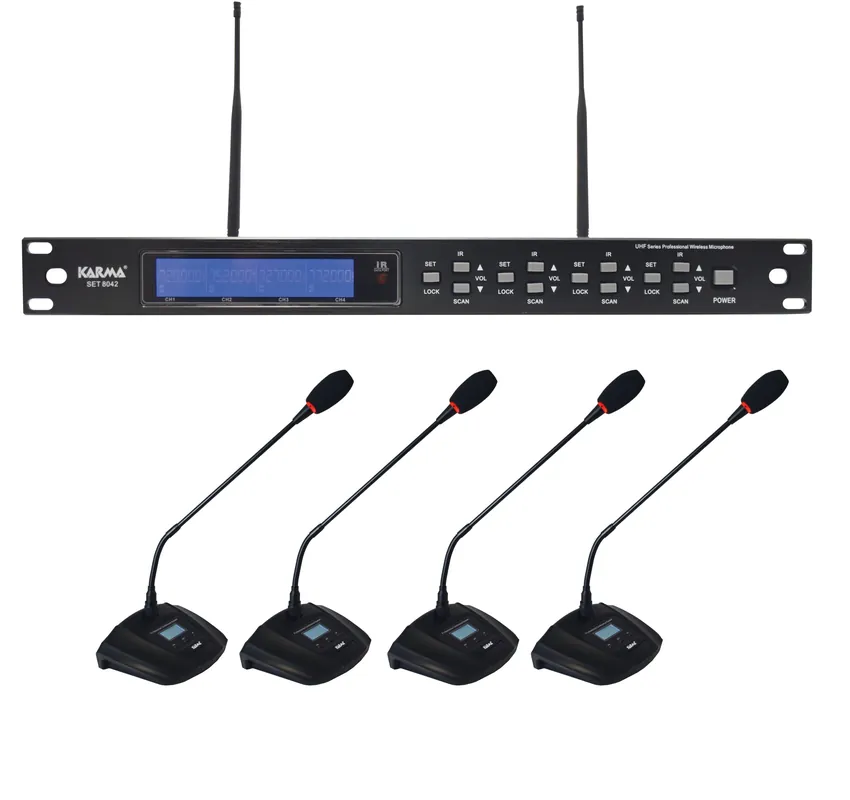 karma set-42 Kit 4 mic da tavolo UHF wireless Ordina Subito