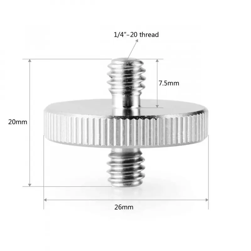 Ultime Pezzi 859 SmallRig Perno a testa doppia BIG con filetto da 1/4 "a 1/4"