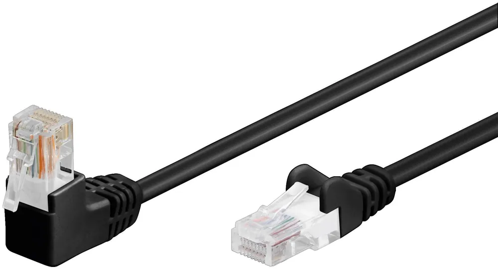 Cavo di rete Patch Connettore Angolato 90° CCA Cat. 5e UTP 15m Nero Compra Online