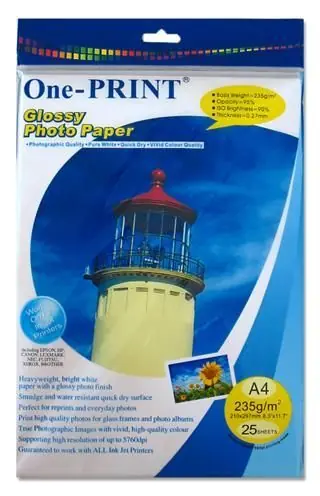 Carta fotografica Glossy A4 235G/M2 Popolare