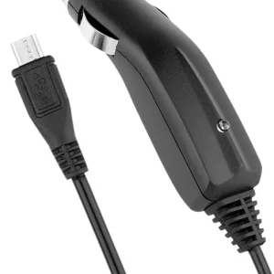 Caricabatterie Micro USB 1A da Auto con Cavo Spiralato Nero Prezzo Di Fabbrica