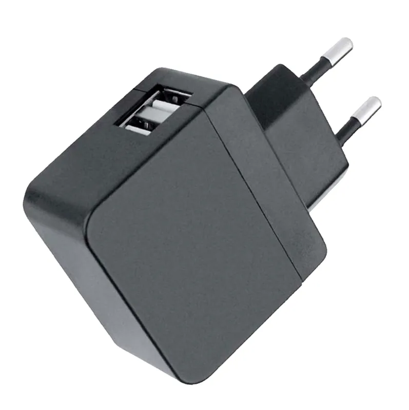 Ultima Occasione Caricatore 2 USB 2,1A Compatto Spina Europea 2 pin Nero