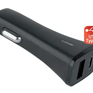 Affare Caricatore da Auto USB + USB-C con uscita 3A Nero