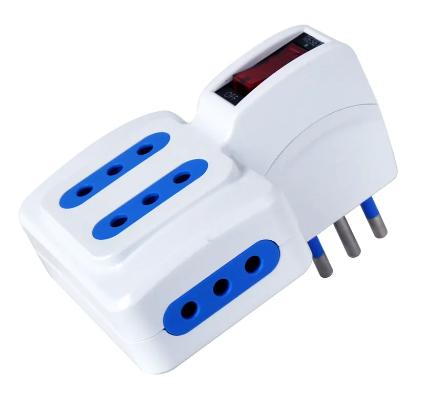 Nuova Collezione Adattatore con spina 10A e 4 prese Italiane 10A