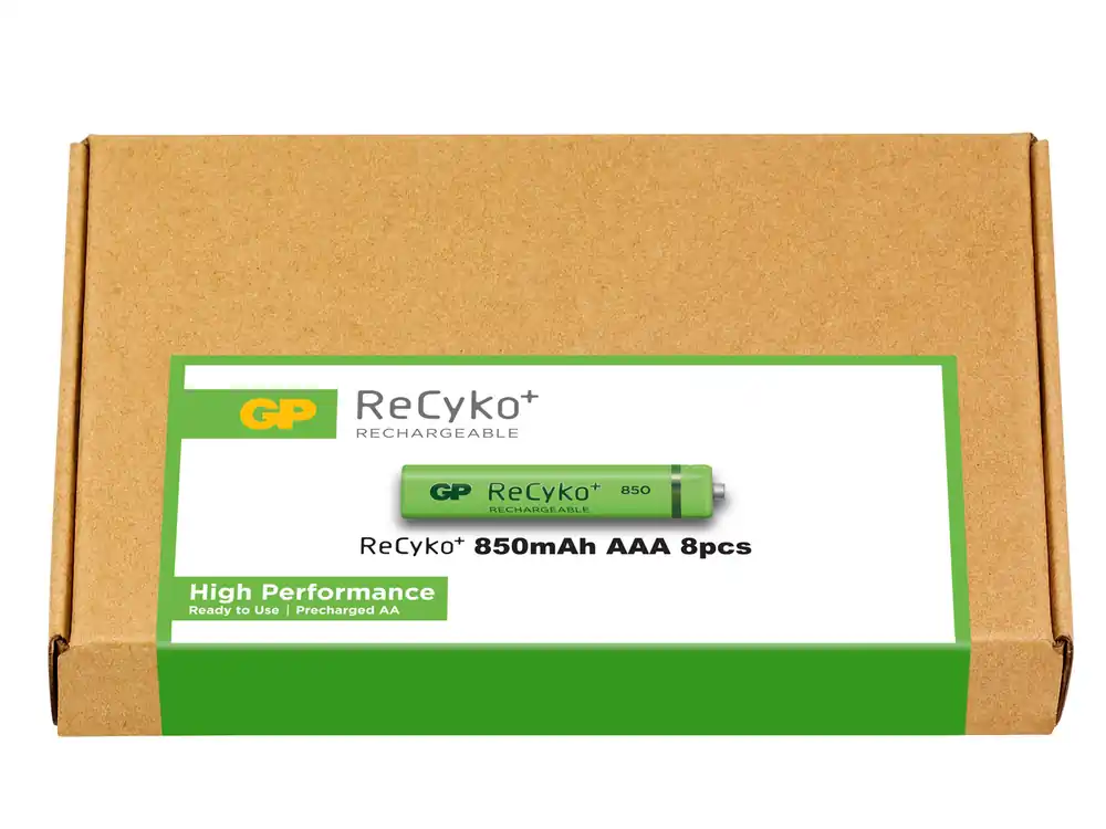 Confezione risparmio 8 Batterie Ricaricabili AAA Mini Stilo 850mAh GP ReCyko+ Consegna Rapida