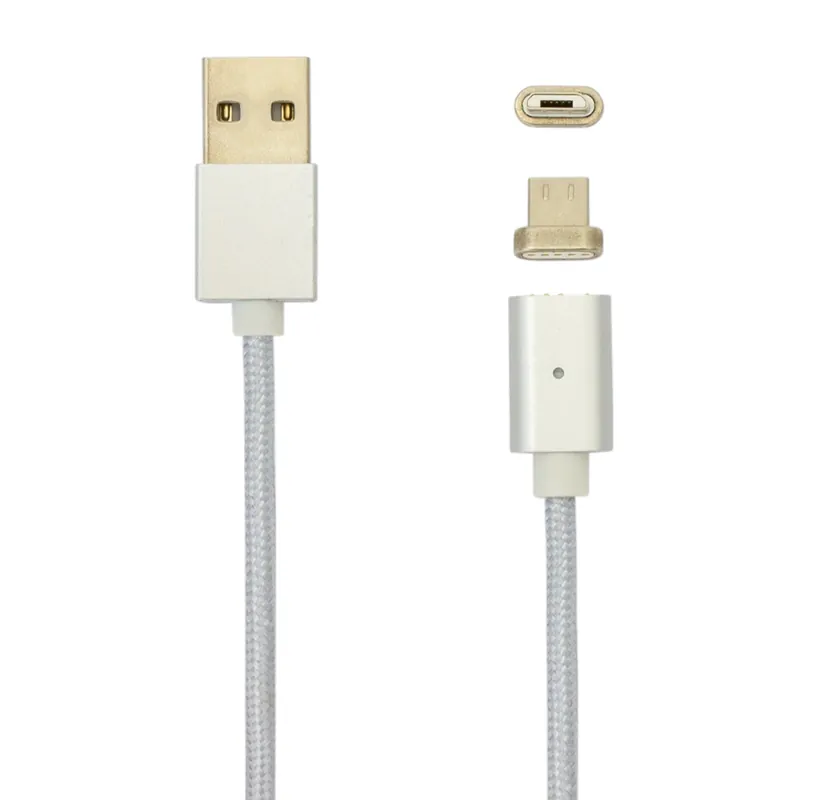 Professionale Cavo Magnetico di Ricarica USB a Micro USB 1m Bianco