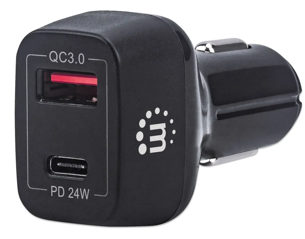 Ultima Occasione Caricatore da Auto USB-C™ e USB-A QC 3.0 3A Nero