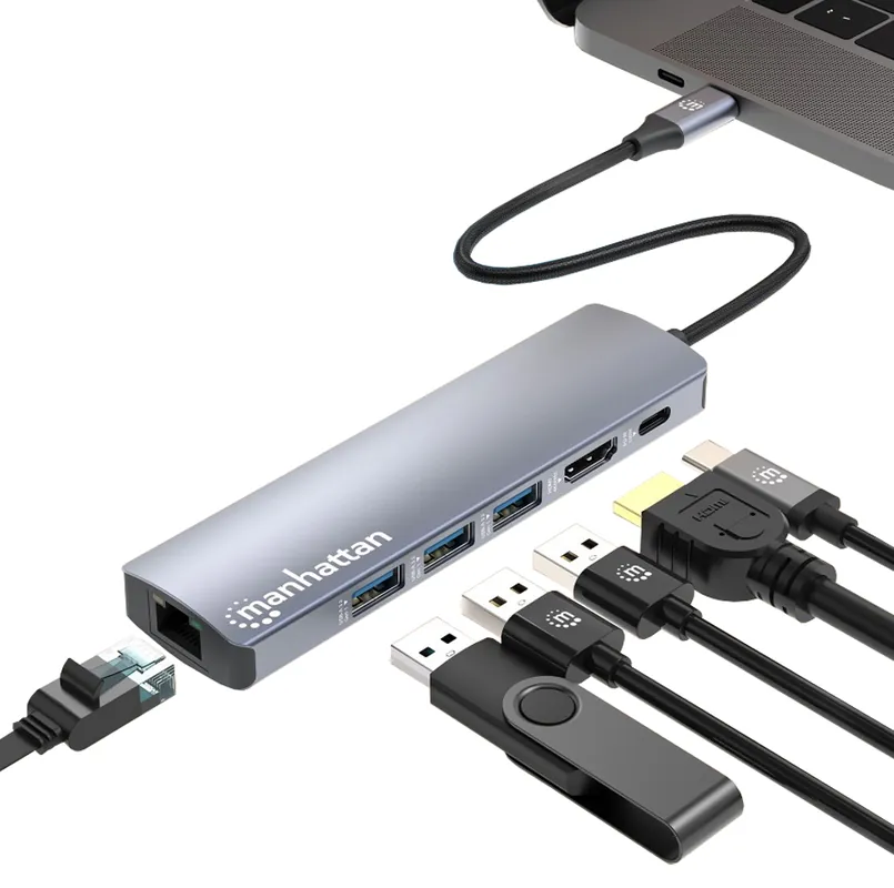Ultime Pezzi Docking Station USB-C™ PD 6-in-1 4K Hub Multiporta