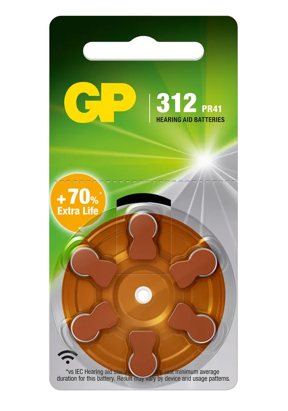 Prezzo Conveniente Blister 6 Batterie a Bottone ZA 312/AR41 per Apparecchi Acustici